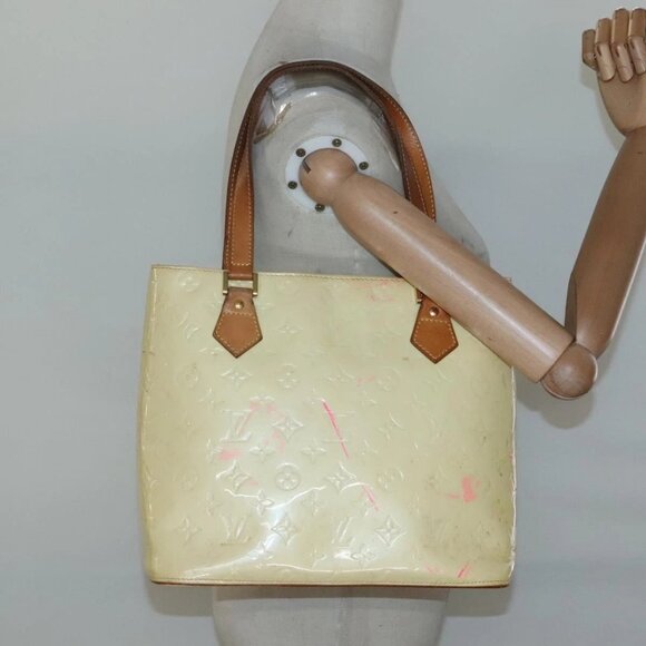 LOUIS VUITTON Monogram Vernis Houston Hand Bag Perle M91342 LV Auth 130722 - Picture 14 of 16